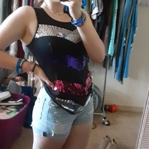 Sequined tank top